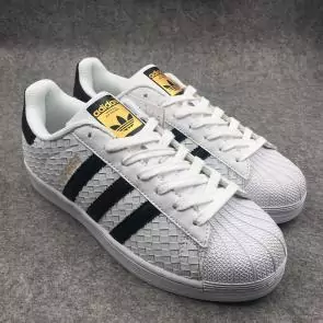 genuince hommes adidas originals sneakers leather face knitting white